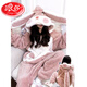 LangSha winter one-piece pajamas for women, cute cartoon rabbit hooded coral velvet and thickened warm flannel home clothes, clown fish one-piece pajamas, L size 100Jin Jin is equal to 0.5kg -120Jin Jin is equal to 0.5kg