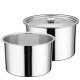 Yutai 304 stainless steel flavor cup seasoning basin round kitchen egg beater basin flavor basin deepened stew pot with lid creamer jar [304] 18cm with lid