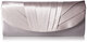 Jessica McClintock Angel Satin Tuxedo Flap Evening Clutch, Silver Silver One Size Fits All