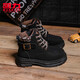 Pull back children's shoes children's fashion rhubarb boots 2026 autumn new wear-resistant leather boots for boys and girls students British style boots black 26 inner length about 16.86cm