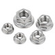 Jinggong 304 stainless steel flange nut, external hexagonal padded anti-slip screw cap, anti-skid hexagonal flange nut, M8 coarse thread 5 pieces