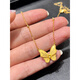 Yadige Tiaotai Butterfly Necklace Flower Moon Festival 18K Gold New Clavicle Chain Gold Pure Gold Bow Women's Trendy Tune Too