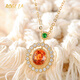 BOGLIA Necklace Women's Fanta Stone 18 Gold K Diamond Orange Gemstone Colorful Design Pendant Birthday Gift for Wife 18 Gold K Fanta Stone Necklace Brand Gift Box