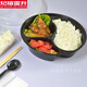 Shixuan Multi-grid lunch box disposable lunch box fast food split multi-grid plastic takeaway three-grid four-grid five-grid lunch box 848 four-grid black 50 sets