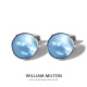 WILLIAM MILTON深海蓝色贝母袖扣男士高端袖口钉商务轻奢礼物定制礼盒装 银色