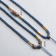 ZOENIYA hand-woven peach blossom knot necklace rope jade Buddha pendant rope jade jade beeswax pendant lanyard women's gift haze blue two generations of happiness