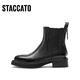 [90% nuevo] Sigatu Winter Chelsea Botas Botas cortas Botas de moda de tacón grueso Mujeres D9930DD3 Obsidian Black (Single) 37