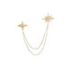 Countercurrent Fish's new six-pointed star chain brooch for men and women, anti-exposure corsage, retro pins, clothing accessories, six-pointed star chain brooch
