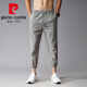 Pier Cardin Pantalones recortados Spring y Verano 99 Pantalones de cuero Pantalones casuales de cuero Menores de moda y versátil 8 algodón y línea Pantalones de color gris de punto pequeño delgados M M APECTIBLES DE 100 A 119 JIN [JIN EQUIENTA 0.5 kg]