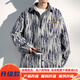 Muqibo (Muqibo) Barockjacke für Männer im Herbst und Winter Mode hübsches dunkles Muster Druck großer, vielseitiger loser Casual Stand Collar Jacke für Männer J683 Black XL [130-150jin [Jin gleich 0,5 kg]] tragbar