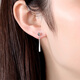 TTMIXPT950 platinum earrings for women, high-end, simple, tassel, versatile platinum earrings, slimming face, 3.1-3.3g