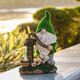 Shiyan solar garden light outdoor garden decoration ornaments cute dwarf elves light balcony terrace landscape light flocking - lantern welcome elves
