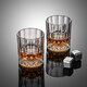CLITON glass whiskey glass thickened carved European spirit glass foreign wine glass household water glass set 6 pieces