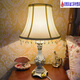 
XMSJ bedroom desk lamp bedside lamp European style pastoral retro classic American white living room study best friend wedding celebration 9928A Clivia golden lampshade button switch