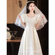 Saidele Abendkleid Frauen Banketttemperament Light Luxus Nische High-End French Certificate Registration Engagement White Rock Erwachsene Weiße M (Empfohlen 96-105 Jin [Jin gleich 0,5 kg]))