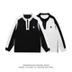 POUM SKELSHIRS Men's Spring y Autumn American Retro College Style Half Zipper Pareja Fashion Fashion Marca de moda en blanco y blanco Top XKFS-1048 White M