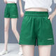 PUHP Women's Casal Shorts for Women in Summer New Style coreano coreano bordado a alta cintura a alta cintura A-línea caliente Pantalones de patas anchas White 9909 M 95-105Jin [Jin iguala 0.5 kg]