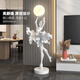 Palm tree Italian abstract sculpture floor lamp ballet girl art large ornament hotel lobby beauty salon entrance decoration ballet girl floor lamp - light blue/height 1.38 meters