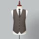 Shanghai-style Haoyu suit men's slim business formal suit three-piece double-breasted lapel collar groomsmen suit groom's suit 8935 dark khaki (suit + vest + trousers) XL (175)