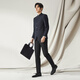 Sept marque [Woolmark] Suit en laine pour hommes printemps et d'été Nouvelles affaires Forme Formal Wear Chinois Stand-Up Cold Western Veste Western 7145 Black 54 (190)