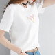 Yu Zhaolin Women's Korean Style Loose Printed Top Summer Casual Short Sleeve T-Shirt Women YWTD192197 White L