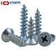 Tornillo de auto-topo de Countersunk duro GB846 Coss plano Cross Autodelabla Azul Zinc Tornillo de madera chapada Ka Tornillo de dientes de madera M6*40 [50 Píldoras]