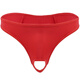 Erotic underwear, men's sexy underwear, soft silk, men's see-through front hole, hollow thong, men's sexy underwear, t-pants, adult sex products, SM masturbation pants, red, one size fits all