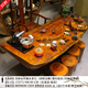 
Tea table with mouth-carved tree roots, golden silk nanmu root carving tea table, tea table, camphor wood special-shaped wood carving living room carving flowing water tea art table 38 J9855