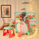 Pampering Han Yingchen drum set for children beginners for large percussion instruments jazz drums 3-10 years old toy gifts, six drums and two cymbals reinforced chairs [five colors]