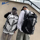 Huili travel bag men's large capacity backpack water-proof crossbody portable casual sports mountaineering bag business trip computer backpack gray [80L boarding for free]