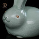 Tinghuai kiln Ru kiln rabbit tea art tea table exquisite tea pet ornaments can raise creative Ru porcelain tea set small ornaments Egg green glaze tea pet jade rabbit