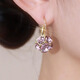 Lu Lingqing purple crystal earrings 2022 new trendy temperament small and exquisite earrings fashion earrings purple earrings