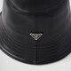 PRADA/Prada Gift Men's Metal Logo Decorated Sheepskin Bucket Hat Hat Black L