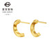 Caibai Jewelry Gold Earrings Pure Gold Caibai Chuanshi Series Fashionable Qingwu Feiyang Series C-shaped Earrings Price GF Gold Earrings About 5.27g