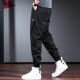 Zehn Kranbindungen arbeiten Hosen Männer lose trendige Frühlings- und Sommer-Freizeithosen Männer elastischer großer Hose Hose Hosen Herrenbeine Bindungen Schwarz dünn (Sommerdünn) 4xl (210-230jin [Jin gleich 0,5 kg])