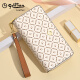 Jinlilai long women's wallet 2025 new urban fashion double zipper clutch multi-function large capacity hand-holding [off-white double zipper official authentic]
