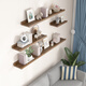 Ruoshi wall storage rack solid wood one-word partition without punching storage bookshelf laminate wall decoration wall-mounted display rack solid wood-log color-90*15