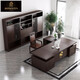 HONFSTIN new Chinese style solid wood boss table office desk and chair combination office furniture president table simple executive desk customization 2.0 meters boss table
