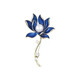 QUAMER gold store model blue lotus retro brooch, high-end women's new year, exquisite design, niche corsage, love red lotus