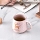 Pengbo Furui underglaze ceramic mug breakfast cup gold rim coffee cup milk cup couple creative cup souvenir pink single cup (without gold rim) 301-400m.L