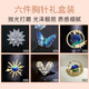 Ancient brooch, high-end women's exquisite niche corsage gift box, anti-exposure pin, scarf button, suit, suit coat accessories, T594 fantasy brooch 6-piece set, lighting gift box