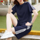 Woodpecker 200jin [Jin ist gleich 0,5 kg] Fat MM Fashion Sports-Anzug für Frauen 2025 NEW LOSS LOSSE SRIZE SHORTS SHOFT SET 695 GREEN [TOP + Pants] 3xL-Code-Vorschläge {160-180Jin [Jin gleich 0,5 kg]}}