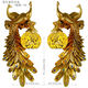 Yaotian Southeast Asia Peacock Wall Lamp French Pastoral Bedside Bedside Lamp Lobby Bar Lamp European Living Room Background Wall Lamp Double Peacock Antique Gold and Silver Yellow Lampshade Pair + LED Lamp