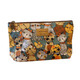 OIMG Korean cute printed cosmetic bag small floral waterproof portable cosmetic bag large capacity toiletry bag travel storage bag orange small flower medium cosmetic bag