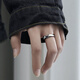 Mobius Retro Ring Men's Trendy Single Ring Niche Design Men's Opening Adjustable Ring Cold Wind Tail Ring Endless Ring [Opening Adjustable]