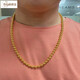 Libiao Gold Ball Necklace Men's 9999 Pure Gold Silver Pearl Men's Hollow Large Gold Chain for Husband on Valentine's Day Ball Bead Necklace 8MM About 70 Grams
