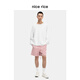 
nice rice good rice structure segmentation loose 380G cotton drawstring casual knitted shorts men's NFC12043 dirty pink (380G) M