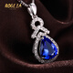 BOGLIA brand tanzanite necklace blue gemstone 18 gold K color gemstone diamond pendant Valentine's Day birthday gift for wife Tanzanite necklace brand gift box