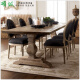 Yu Mengxindi American retro large board long table country villa solid wood French log long table European style old conference table 300*100*75