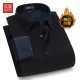 Red bean Hodo men's warm shirt men's small square collar classic solid color plus velvet thickened warm shirt